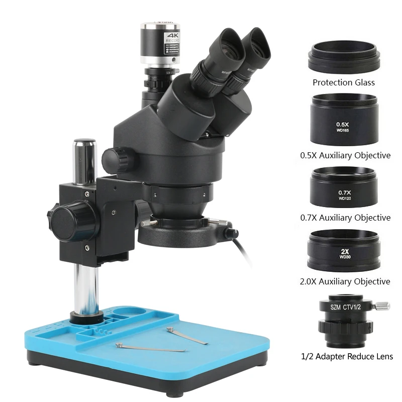 7X-90X Simul-Focal Zoom ثلاثي  - مراجعة Simul-Focal Industrial Microscope 4K Hdmi وسعره