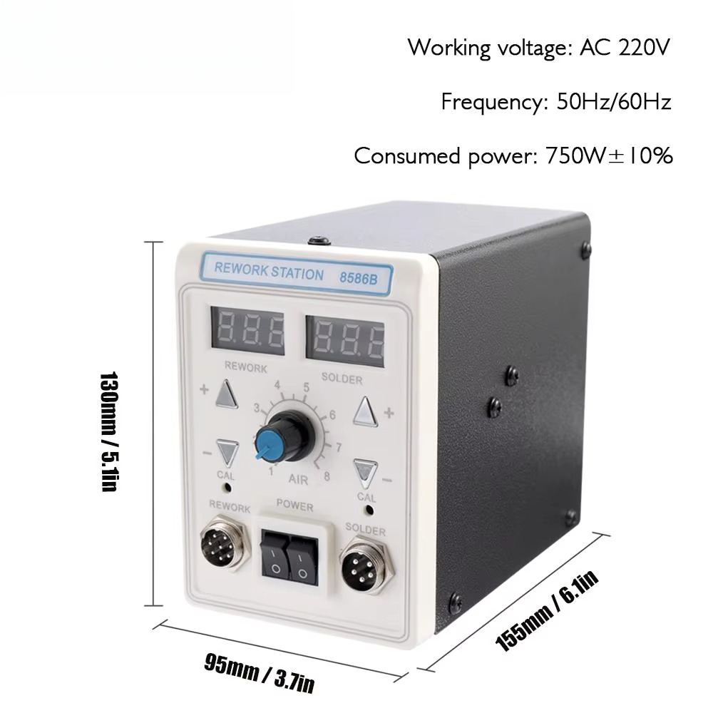 محطة لحام رقمية APD-8586B بقوة - مراجعة 2 In 1 Soldering Rework Station 750W وسعره
