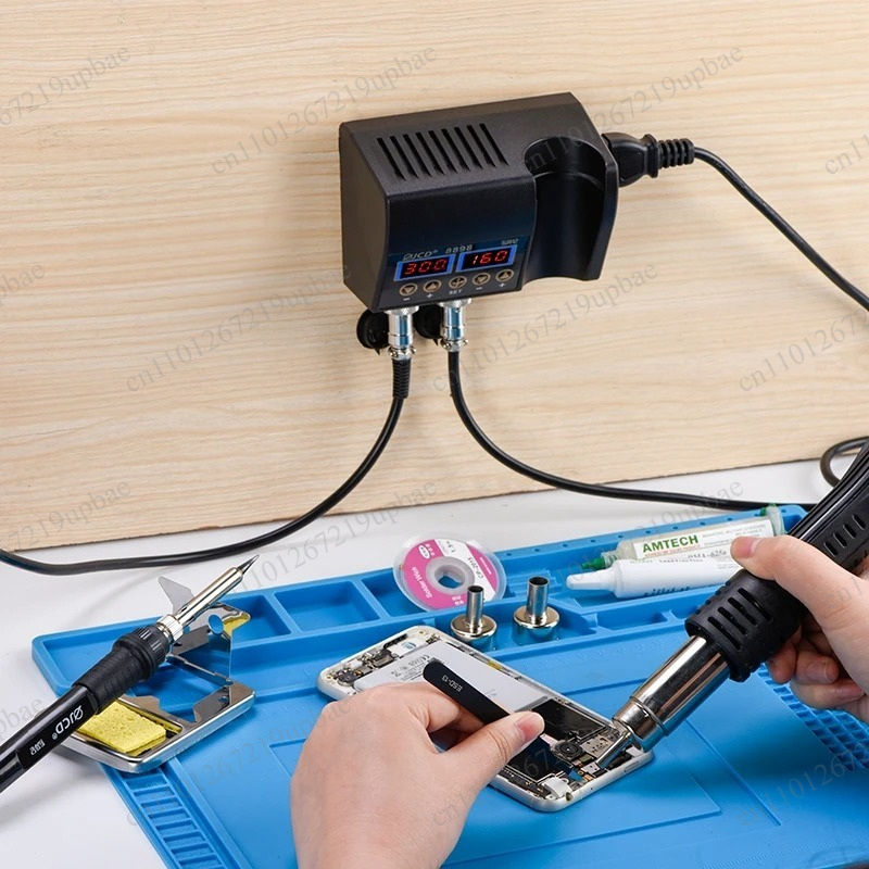 محطة لحام رقمية LCD 8898 2 في  - مراجعة 2 In 1 Soldering Rework Station 750W وسعره